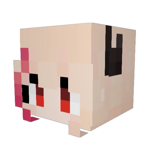 Lomse_ Minecraft avatar head, 3D render