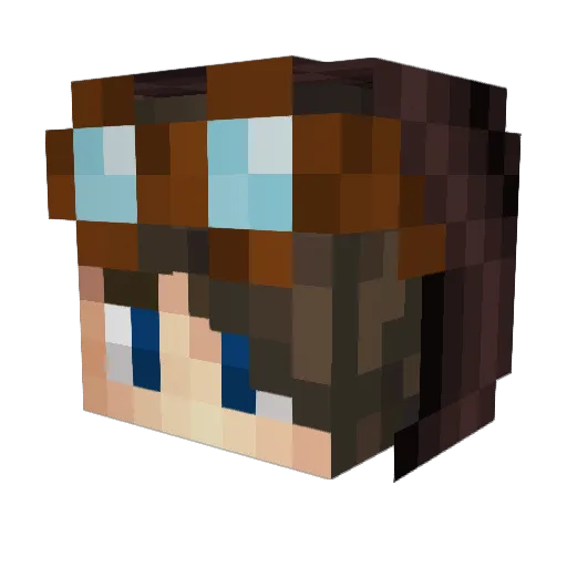 Lon_Moore Minecraft avatar head, 3D render