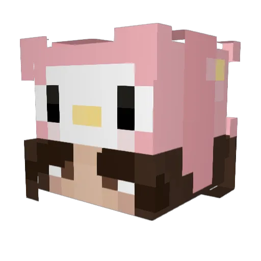 Lonadelux Minecraft avatar head, 3D render