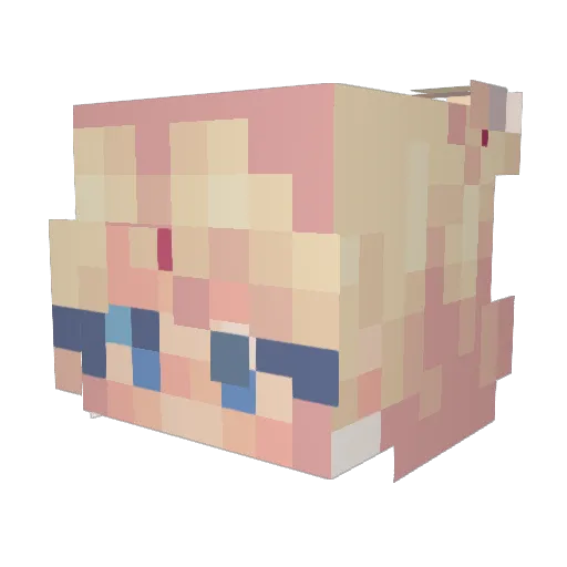 LonakaF Minecraft avatar head, 3D render