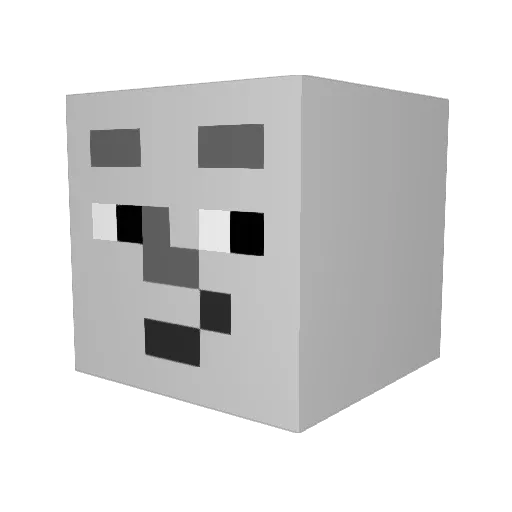 London_0202 Minecraft avatar head, 3D render
