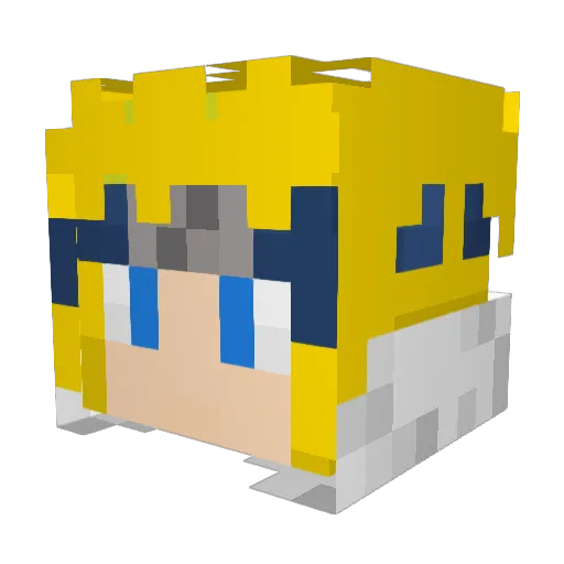 LoneNinjaWolf Minecraft avatar head, 3D render