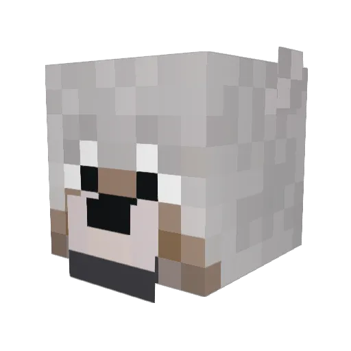 LoneSomeW0lf Minecraft avatar head, 3D render