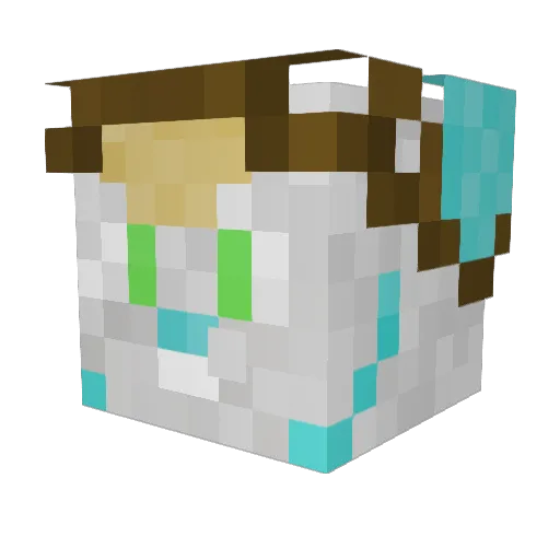 LoneWolfGoldmane Minecraft avatar head, 3D render