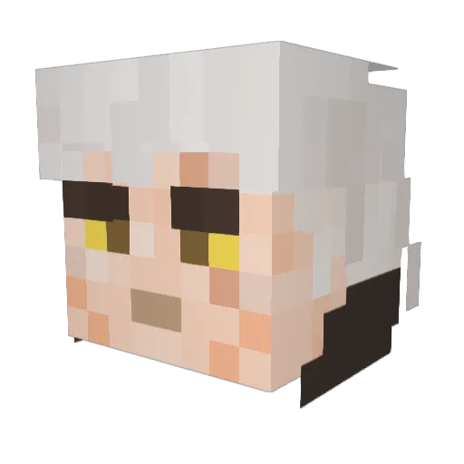 LoneWolfe02 Minecraft avatar head, 3D render