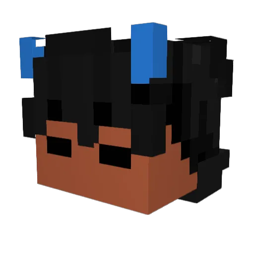LonelyBlue Minecraft avatar head, 3D render