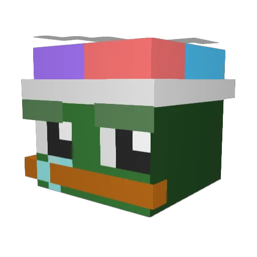 LonelyPepe Minecraft avatar head, 3D render