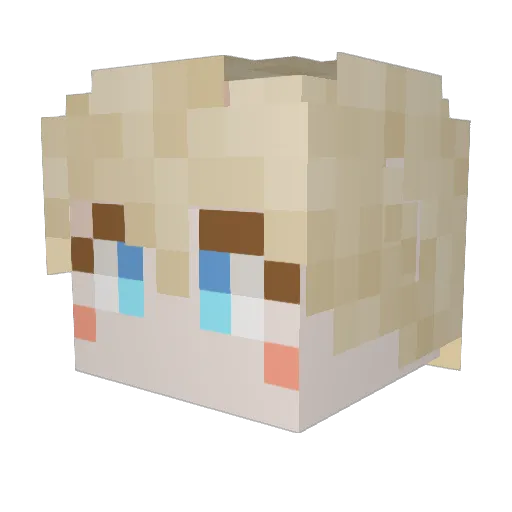 LonelyWhale Minecraft avatar head, 3D render