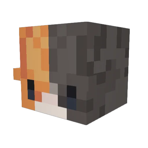 LongAgo_Crow Minecraft avatar head, 3D render