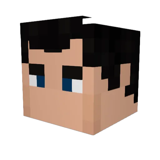 LongAzure Minecraft avatar head, 3D render