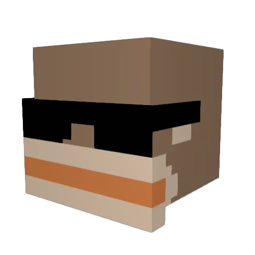 LongDou Minecraft avatar head, 3D render