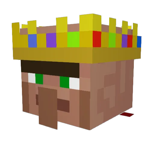 LongNoseVillager Minecraft avatar head, 3D render