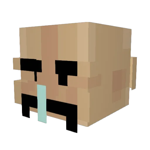 LongStickMan Minecraft avatar head, 3D render