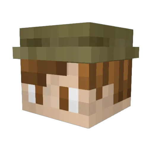 LongWizard Minecraft avatar head, 3D render