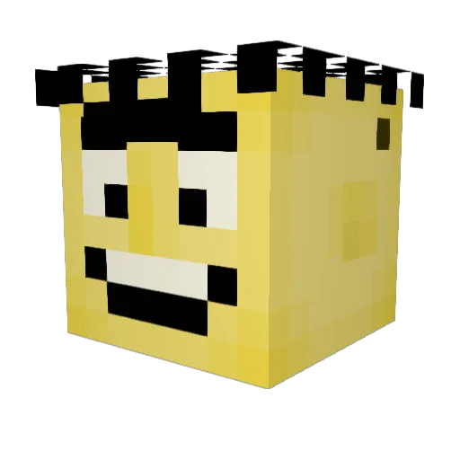 Long_Lemon Minecraft avatar head, 3D render