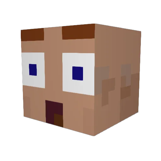 Long_Shu_1 Minecraft avatar head, 3D render