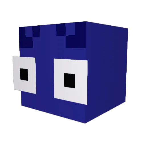 Longa Minecraft avatar head, 3D render