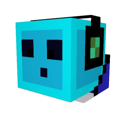 Longerade Minecraft avatar head, 3D render