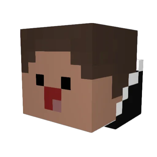 LongestBanana Minecraft avatar head, 3D render