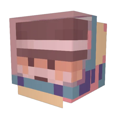 Longicephala Minecraft avatar head, 3D render