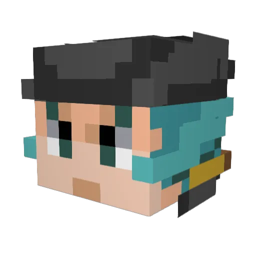 Longlye123 Minecraft avatar head, 3D render