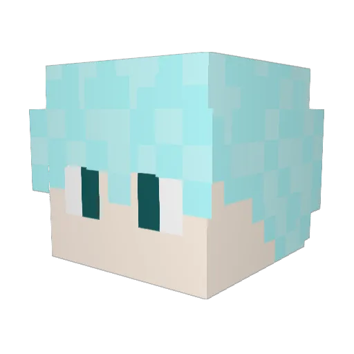 LongsiDa Minecraft avatar head, 3D render