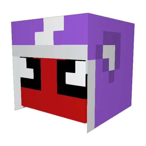 Lonhan Minecraft avatar head, 3D render