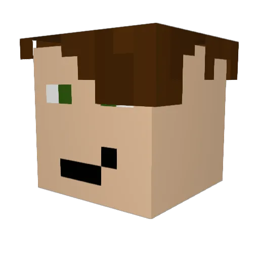 LonoBart Minecraft avatar head, 3D render