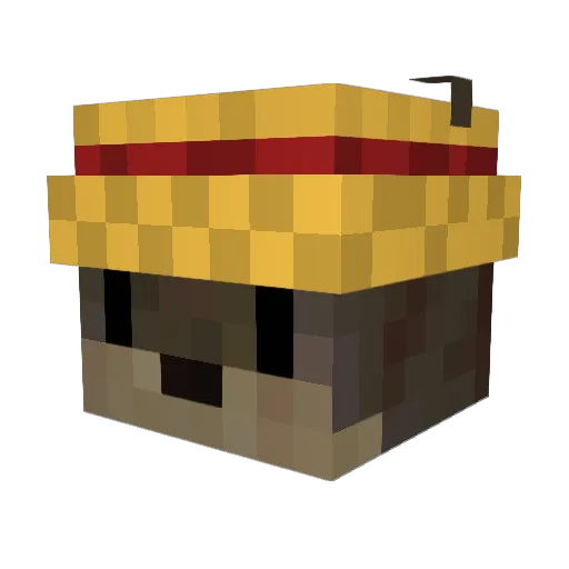 Lontrone Minecraft avatar head, 3D render
