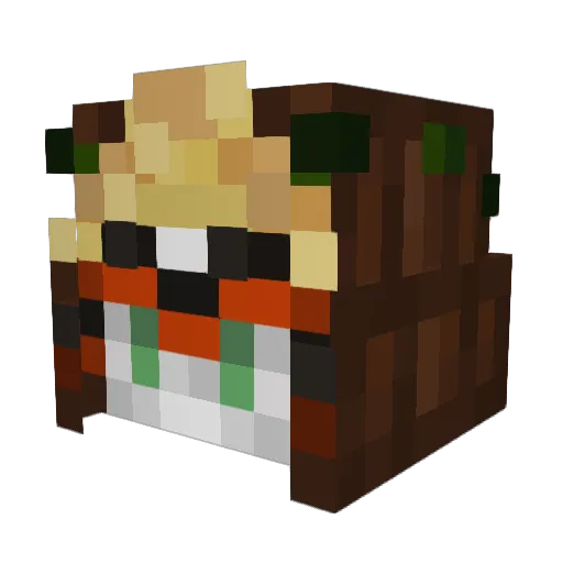Lonzea Minecraft avatar head, 3D render