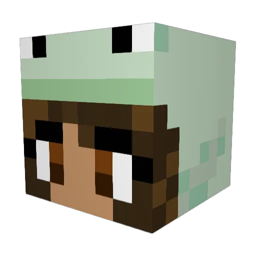 LooRoll Minecraft avatar head, 3D render