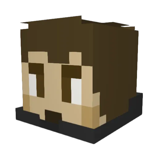 Looak Minecraft avatar head, 3D render