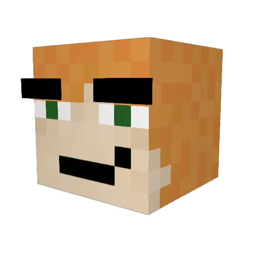 LoobyXD Minecraft avatar head, 3D render