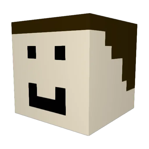 Loocaslol Minecraft avatar head, 3D render