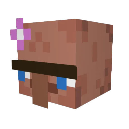 Loocee_ Minecraft avatar head, 3D render