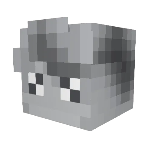 LoogBot Minecraft avatar head, 3D render