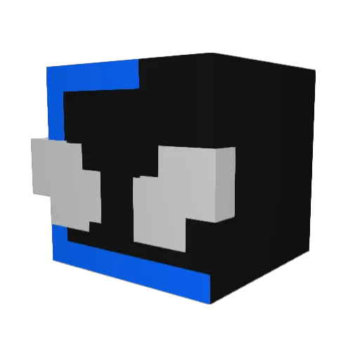 LoogFuny Minecraft avatar head, 3D render