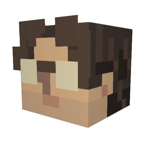 Loogam25 Minecraft avatar head, 3D render