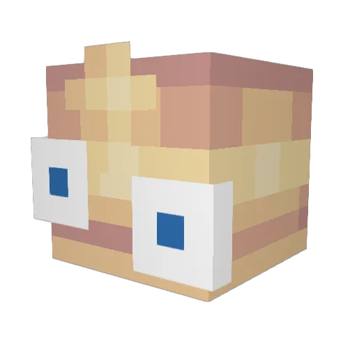 LoogleUchiha Minecraft avatar head, 3D render