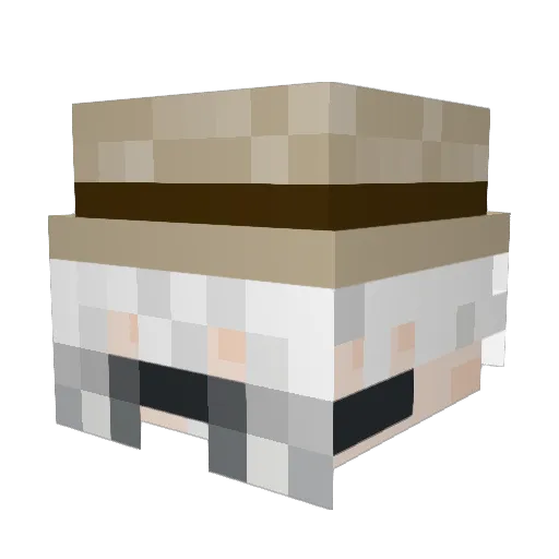 Looii Minecraft avatar head, 3D render