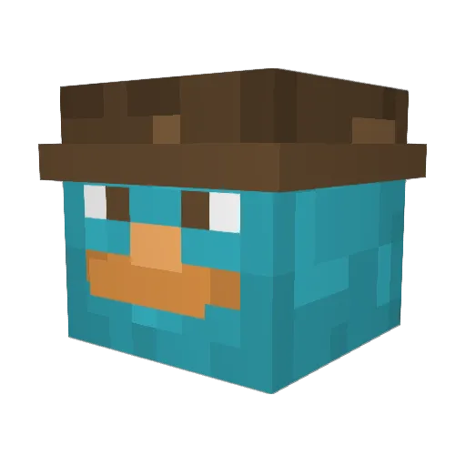 LookAtCurryMann Minecraft avatar head, 3D render