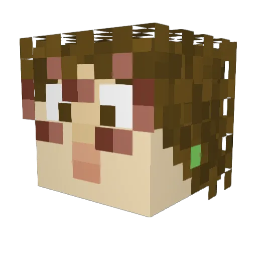 Lookatch Minecraft avatar head, 3D render
