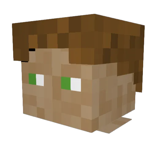 LookedEmu Minecraft avatar head, 3D render