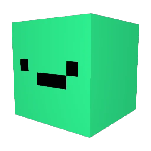 Lookiger Minecraft avatar head, 3D render