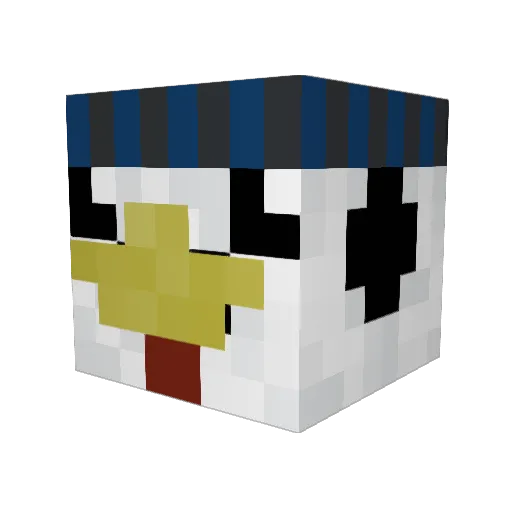 Looktik Minecraft avatar head, 3D render