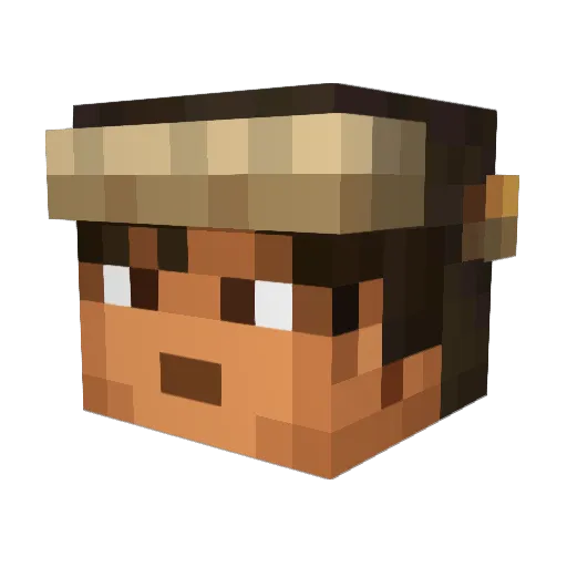Lookwater Minecraft avatar head, 3D render