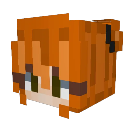 Loommie Minecraft avatar head, 3D render