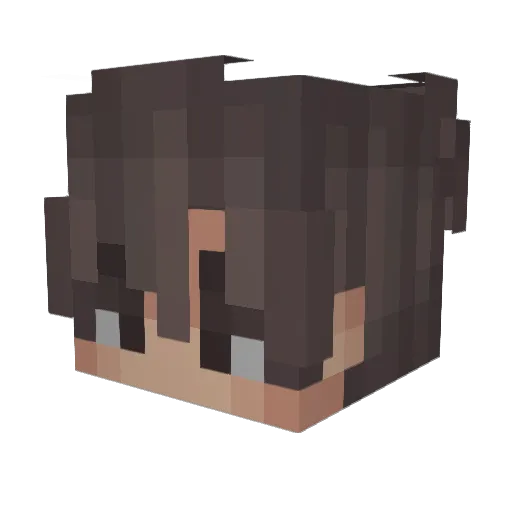 Loomyzxc Minecraft avatar head, 3D render