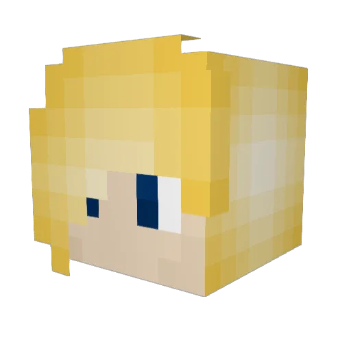 LoonaTiq Minecraft avatar head, 3D render