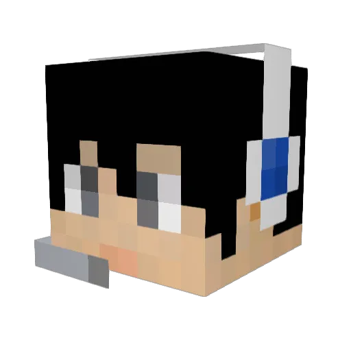 Loongfalcon Minecraft avatar head, 3D render